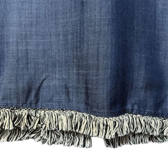 LINE & DOT Chambray Fringe Hem Dress S - Picture 4 of 8